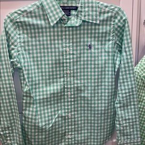 Green and white polo Ralph Lauren size 2